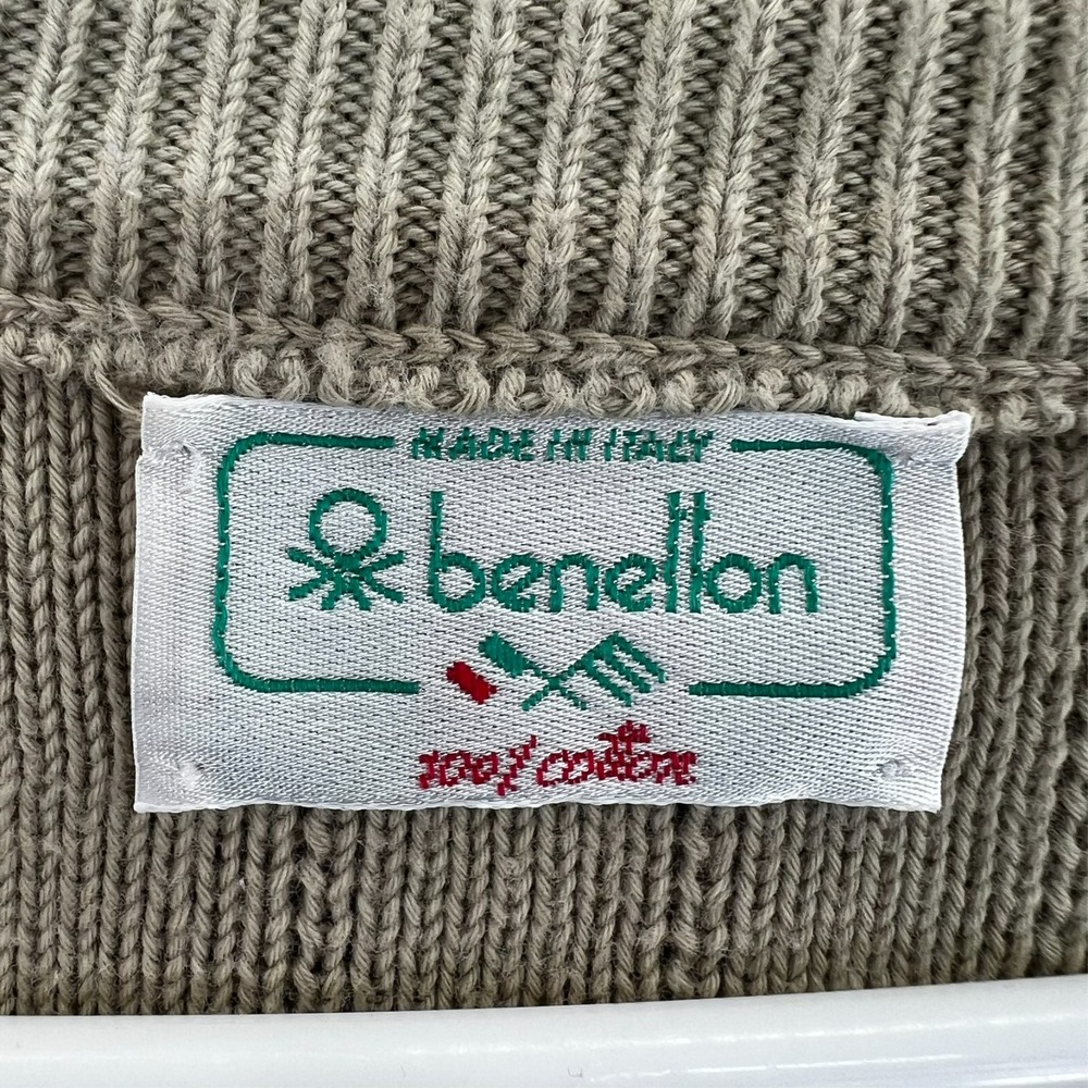 Vintage United Colors of Benetton V-neck‎ Knit Beige Sweater Vest Adult XL Italy - Picture 3 of 12